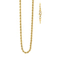 Yellow Stainless Steel Unisex 4mm 22 Inches Rope Fashion Chain Necklace
