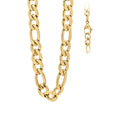 Yellow Stainless Steel Unisex 4mm 22 Inches Figaro Fashion Link Chain Necklace