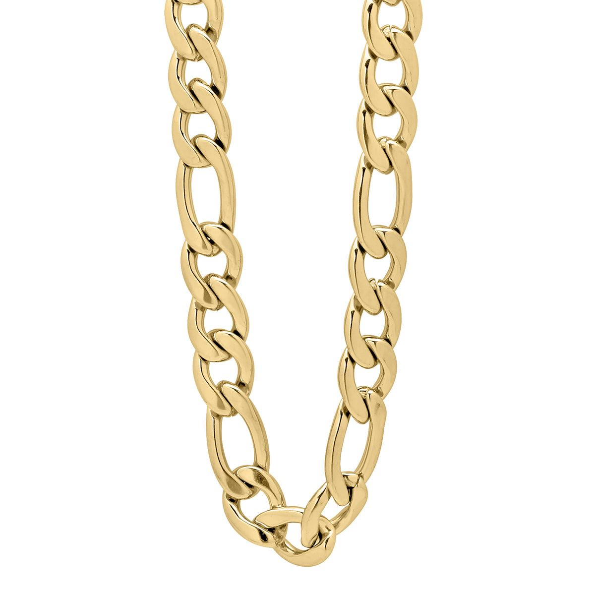 Yellow Stainless Steel Unisex 4mm 40 Inches Figaro Fashion Link Chain Necklace