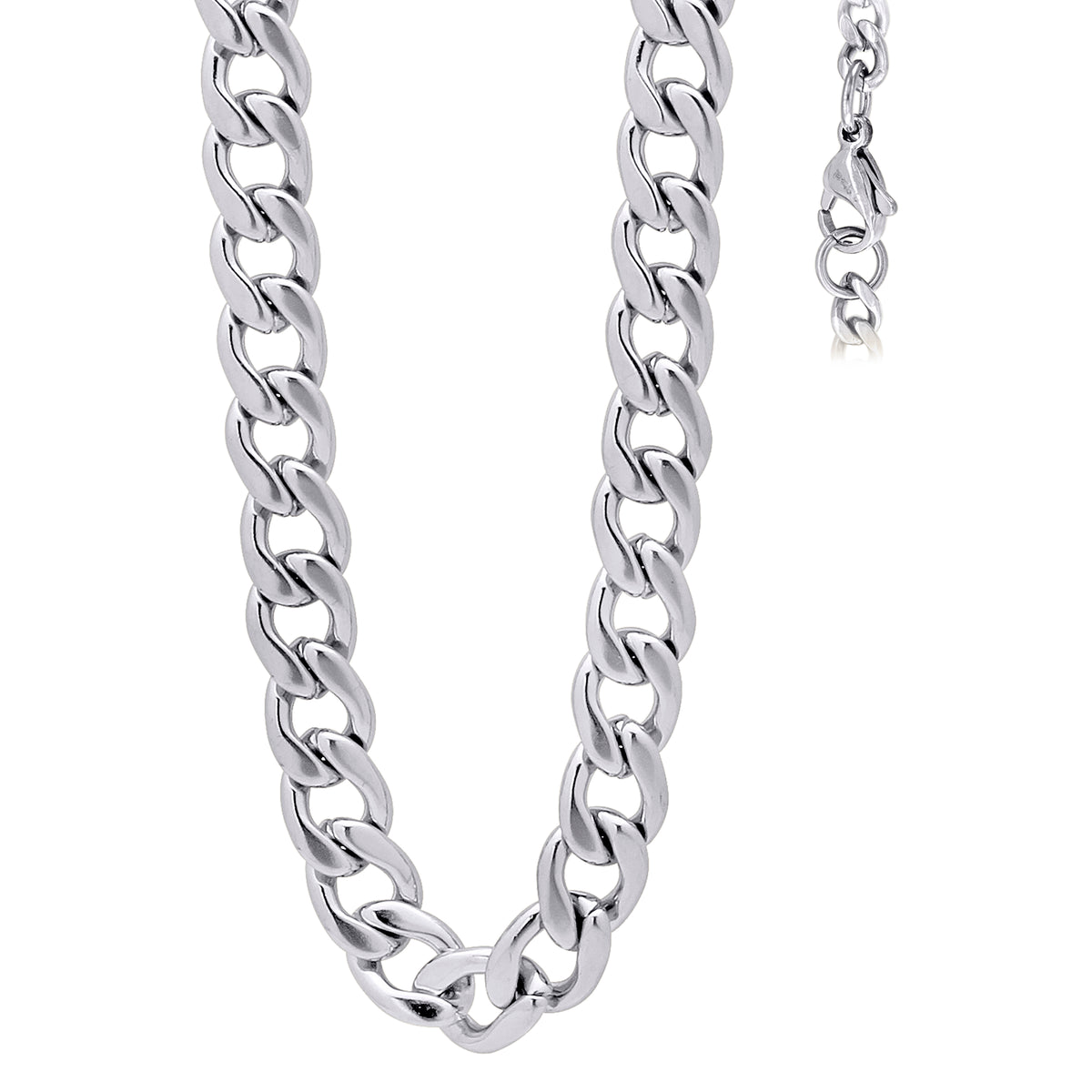 Stainless Steel Mens Women Unisex 4mm 16 Inches Cuban Fashion Link Chain Necklace