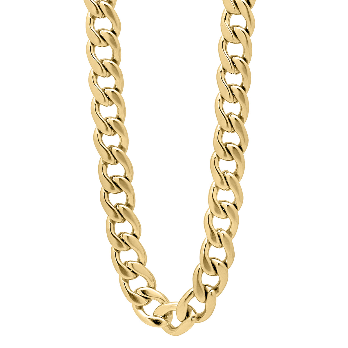 Yellow Stainless Steel Unisex 5mm 30 Inches Cuban Fashion Link Chain Necklace