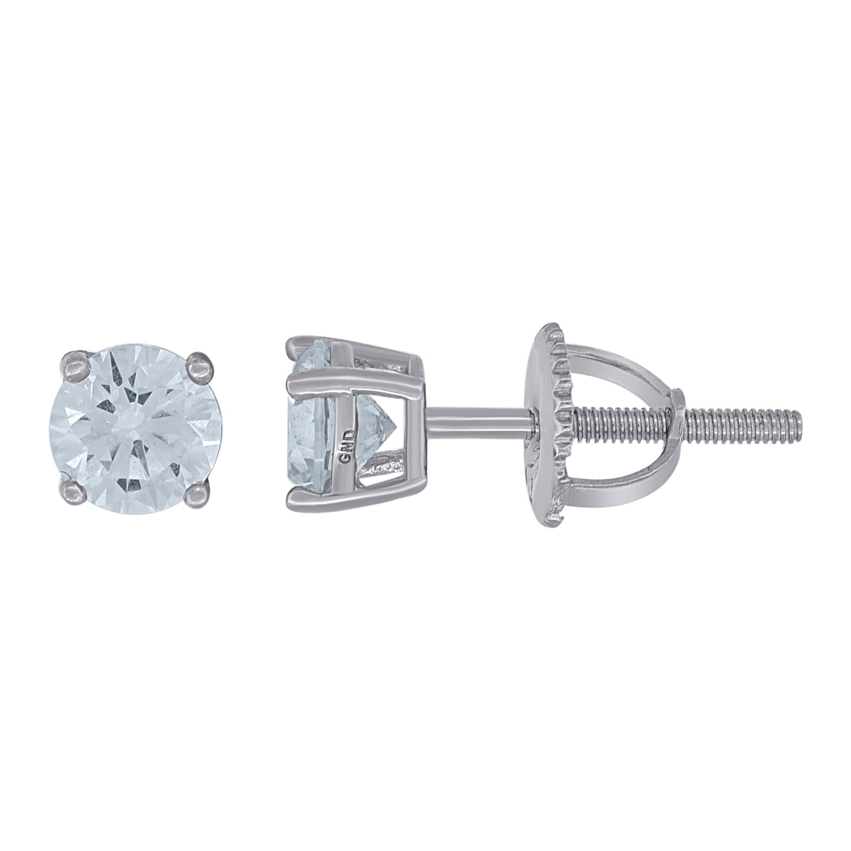 925 Sterling Silver Womens Cubic Zirconia Round Classic Studs Earrings