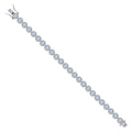 925 Sterling Silver Womens Cubic Zirconia Fancy Tennis Flower Bracelet Size 8 Inches