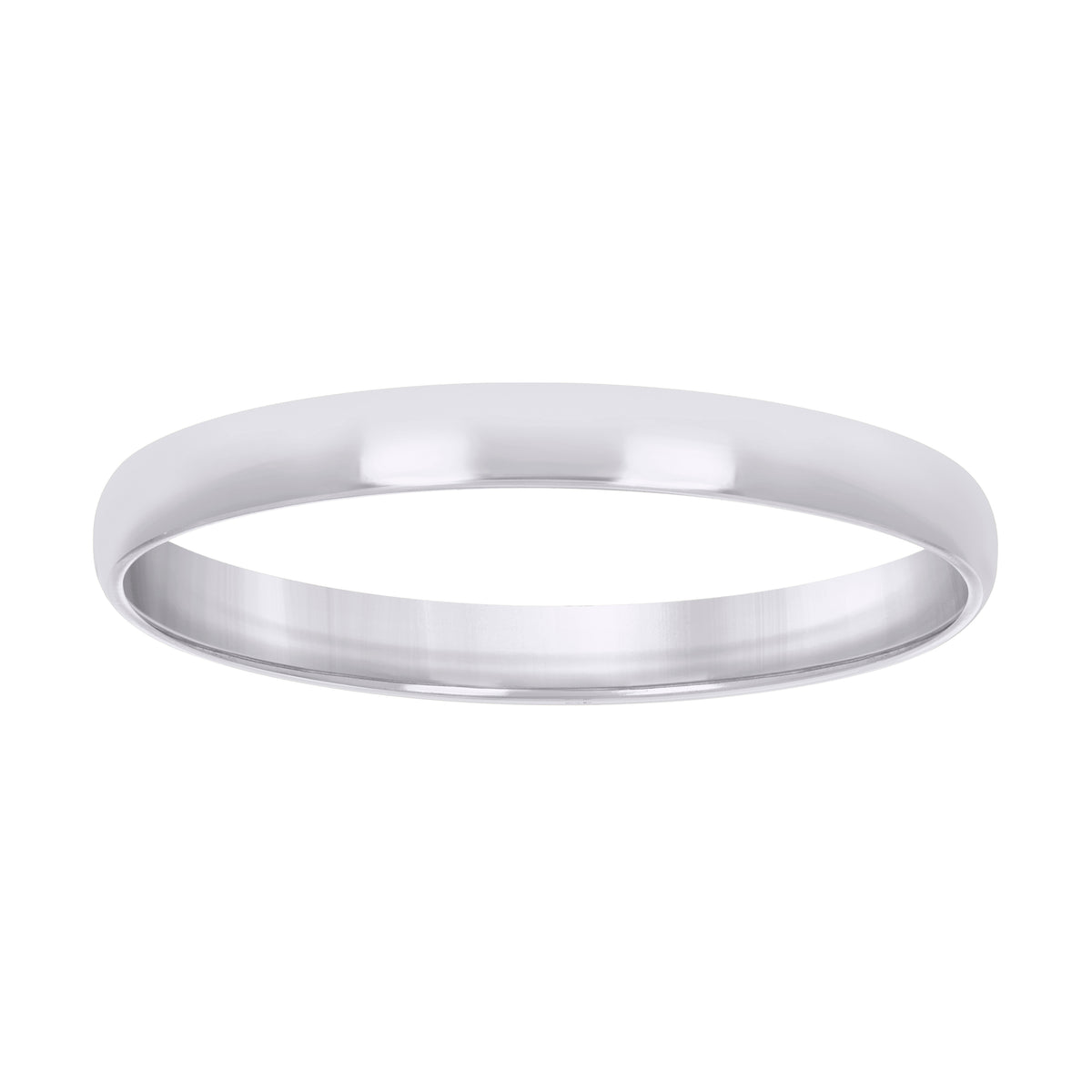 10K White Gold Unisex 2mm Regular-Fit Wedding Band Ring Size 12