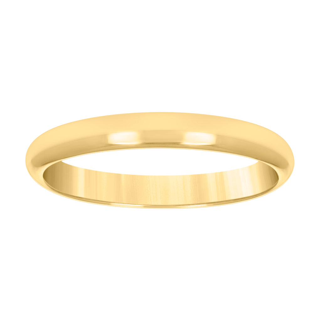 10K Yellow Gold Unisex 3mm Regular-Fit Wedding Band Ring Size 5