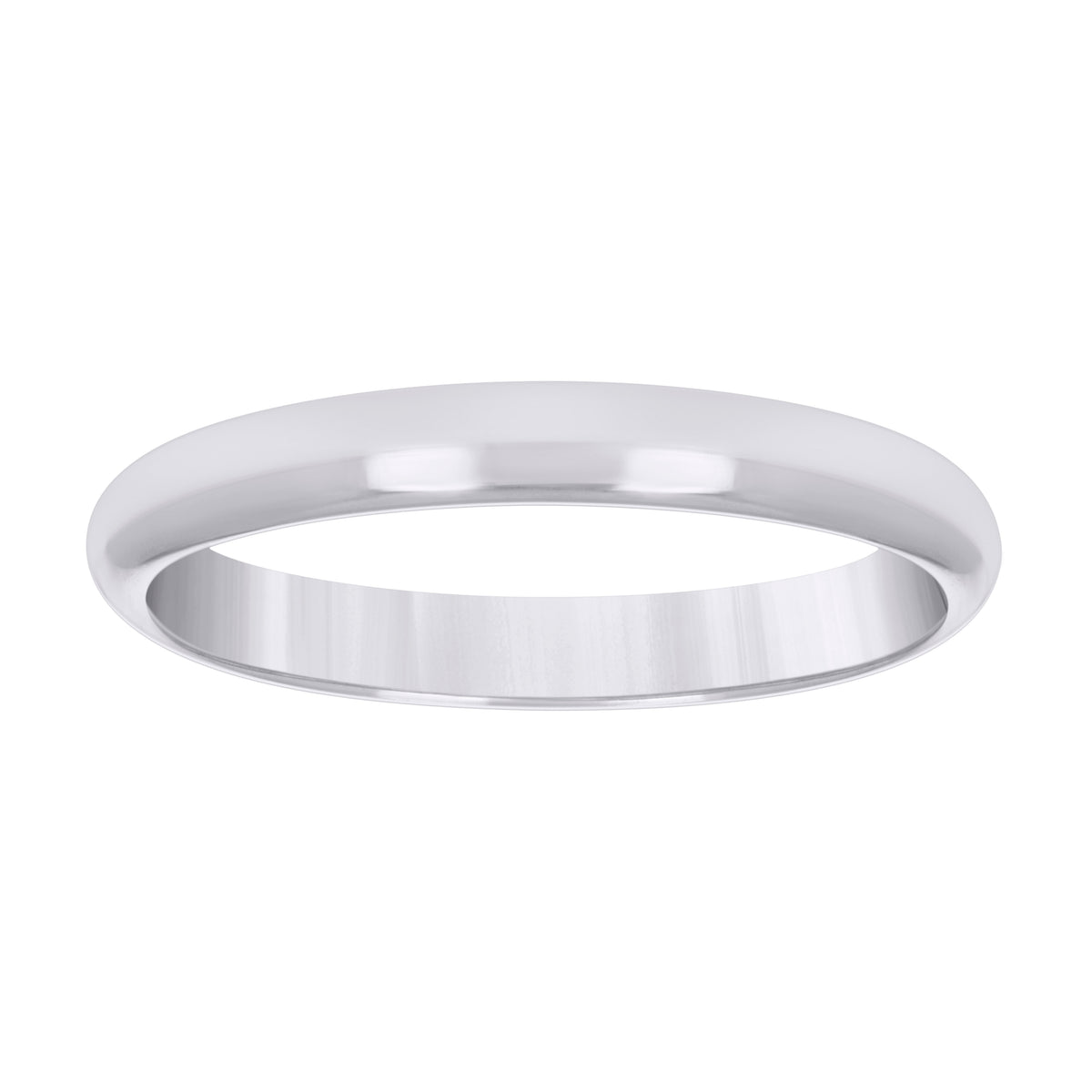 10K White Gold Unisex 3mm Regular-Fit Wedding Band Ring Size 10