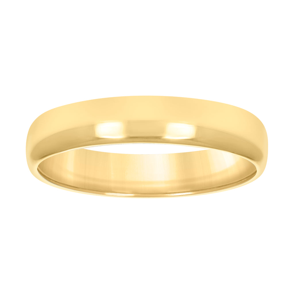 10K Yellow Gold Unisex 4mm Regular-Fit Wedding Band Ring Size 5