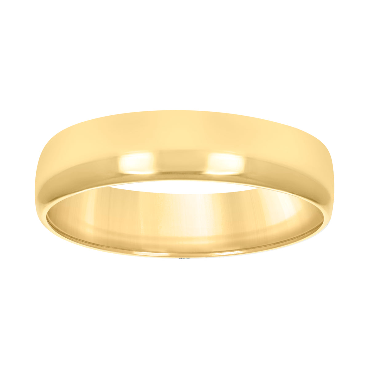 10K Yellow Gold Unisex 5mm Regular-Fit Wedding Band Ring Size 6
