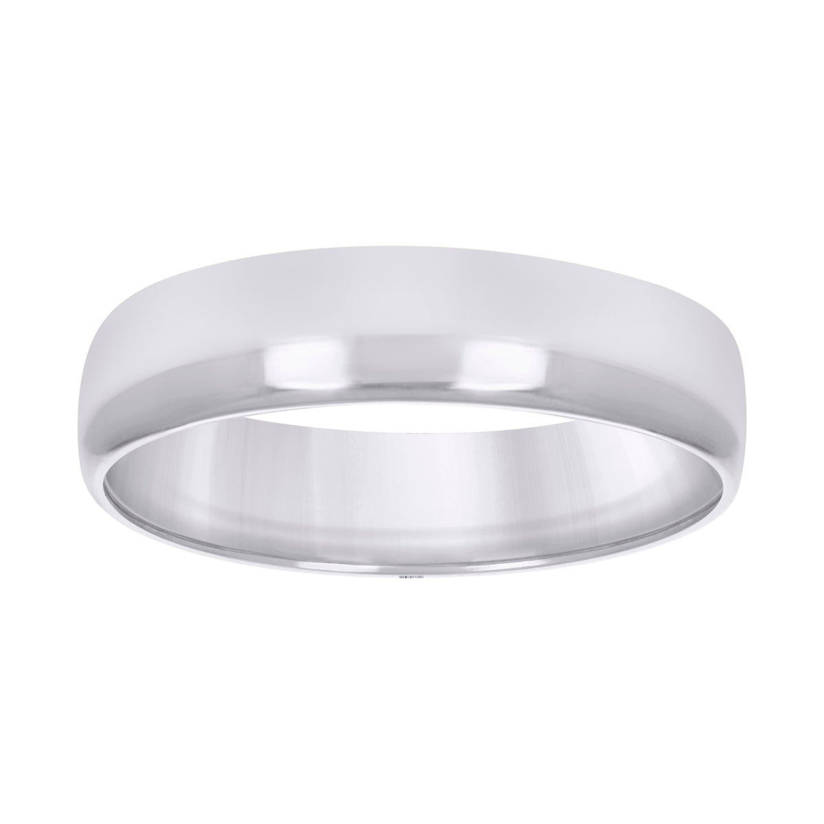 10K White Gold Unisex 5mm Regular-Fit Wedding Band Ring Size 11
