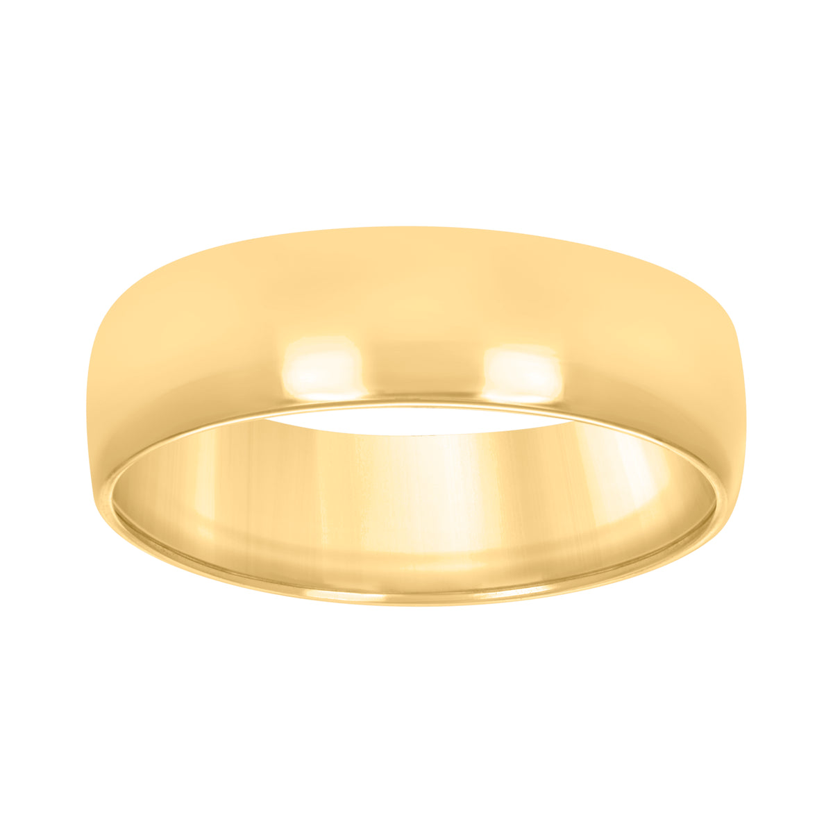 10K Yellow Gold Unisex 7mm Regular-Fit Wedding Band Ring Size 9