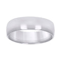 10K White Gold Unisex 6mm Regular-Fit Wedding Band Ring Size 5