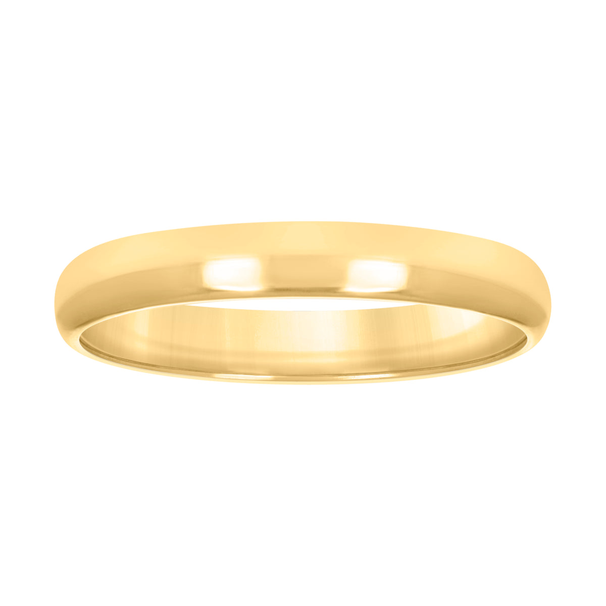 10K Yellow Gold Unisex 3mm Comfort-Fit Wedding Band Ring Size 9