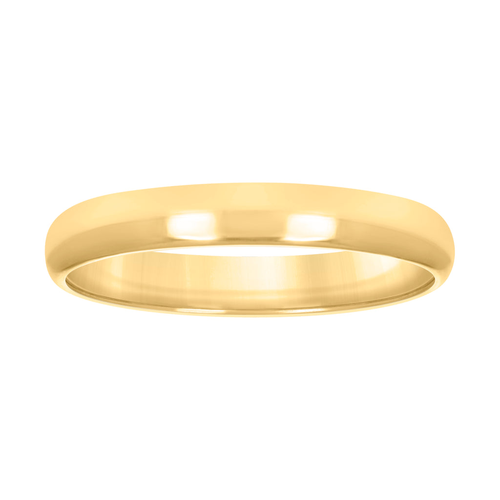 10K Yellow Gold Unisex 3mm Comfort-Fit Wedding Band Ring Size 10