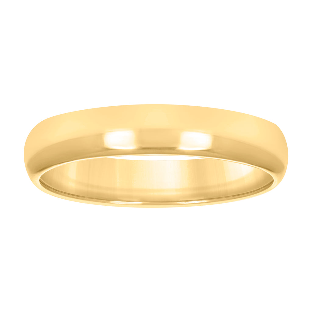 10K Yellow Gold Unisex 4mm Comfort-Fit Wedding Band Ring Size 6