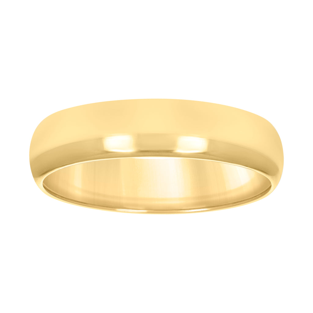 10K Yellow Gold Unisex 5mm Comfort-Fit Wedding Band Ring Size 6