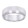 10K White Gold Unisex 6mm Comfort-Fit Wedding Band Ring Size 6