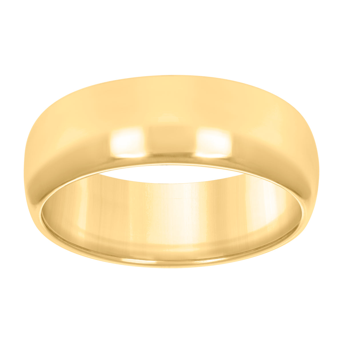 10K Yellow Gold Unisex 7mm Comfort-Fit Wedding Band Ring Size 9