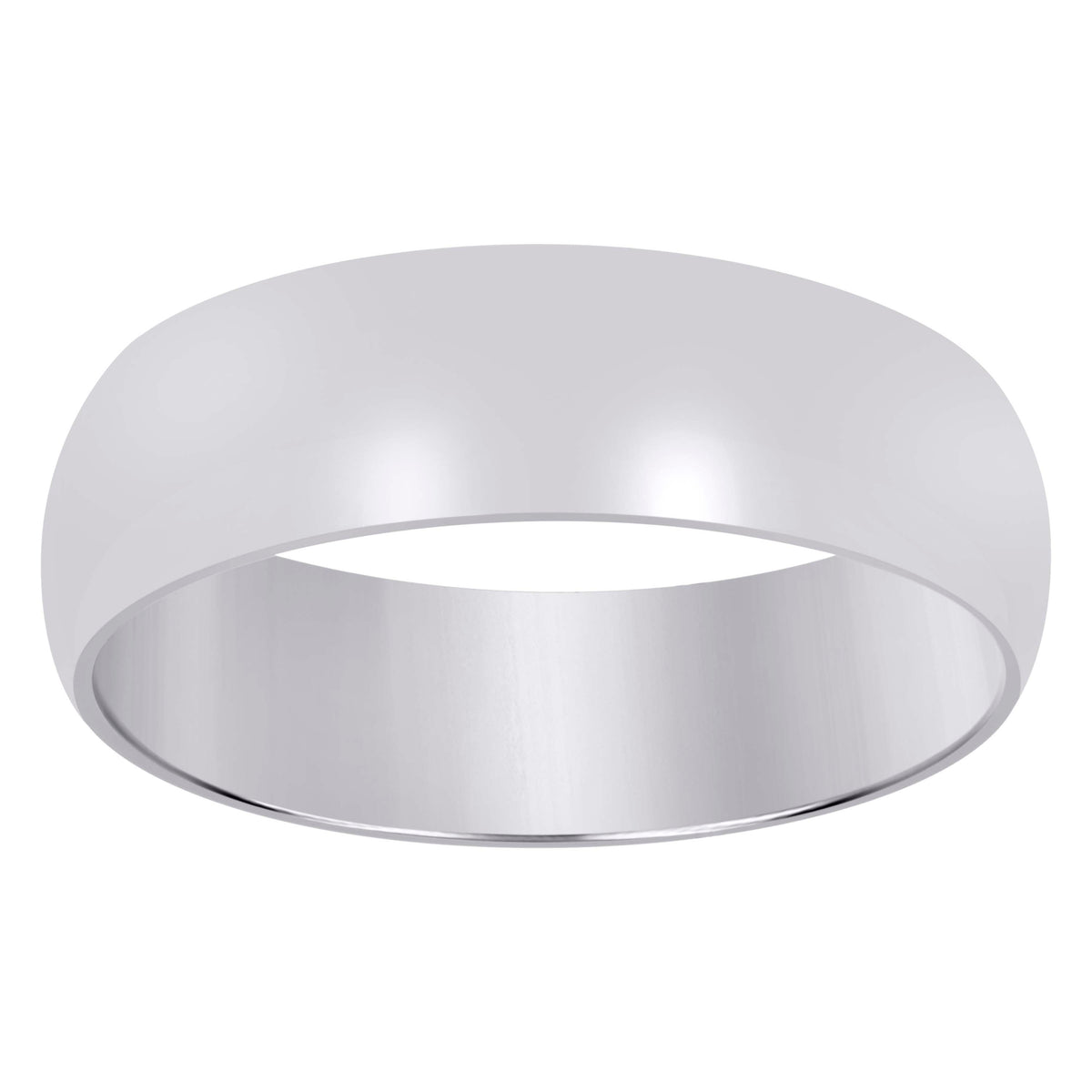 10K White Gold Unisex 7mm Comfort-Fit Wedding Band Ring Size 9