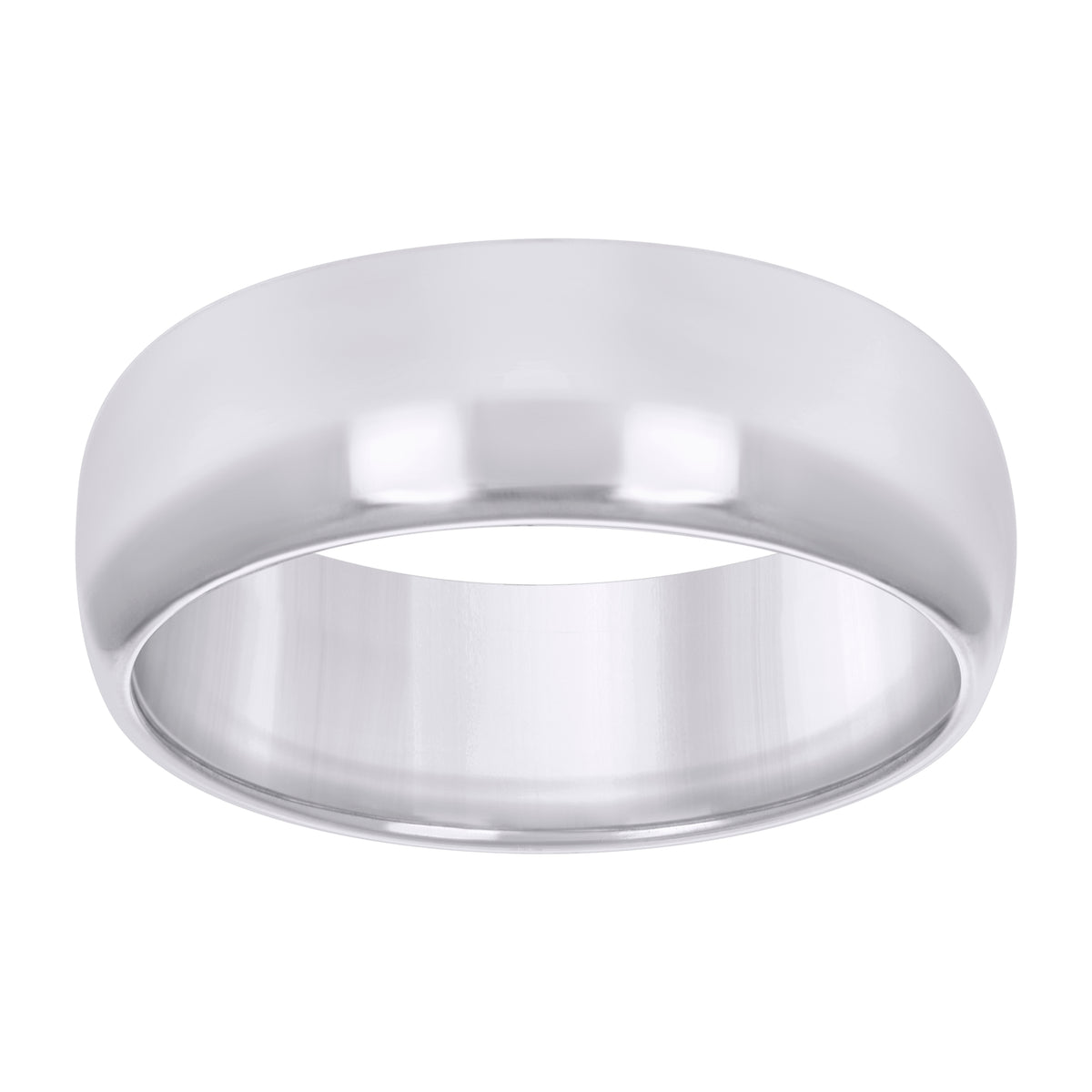 10K White Gold Unisex 6mm Comfort-Fit Wedding Band Ring Size 11