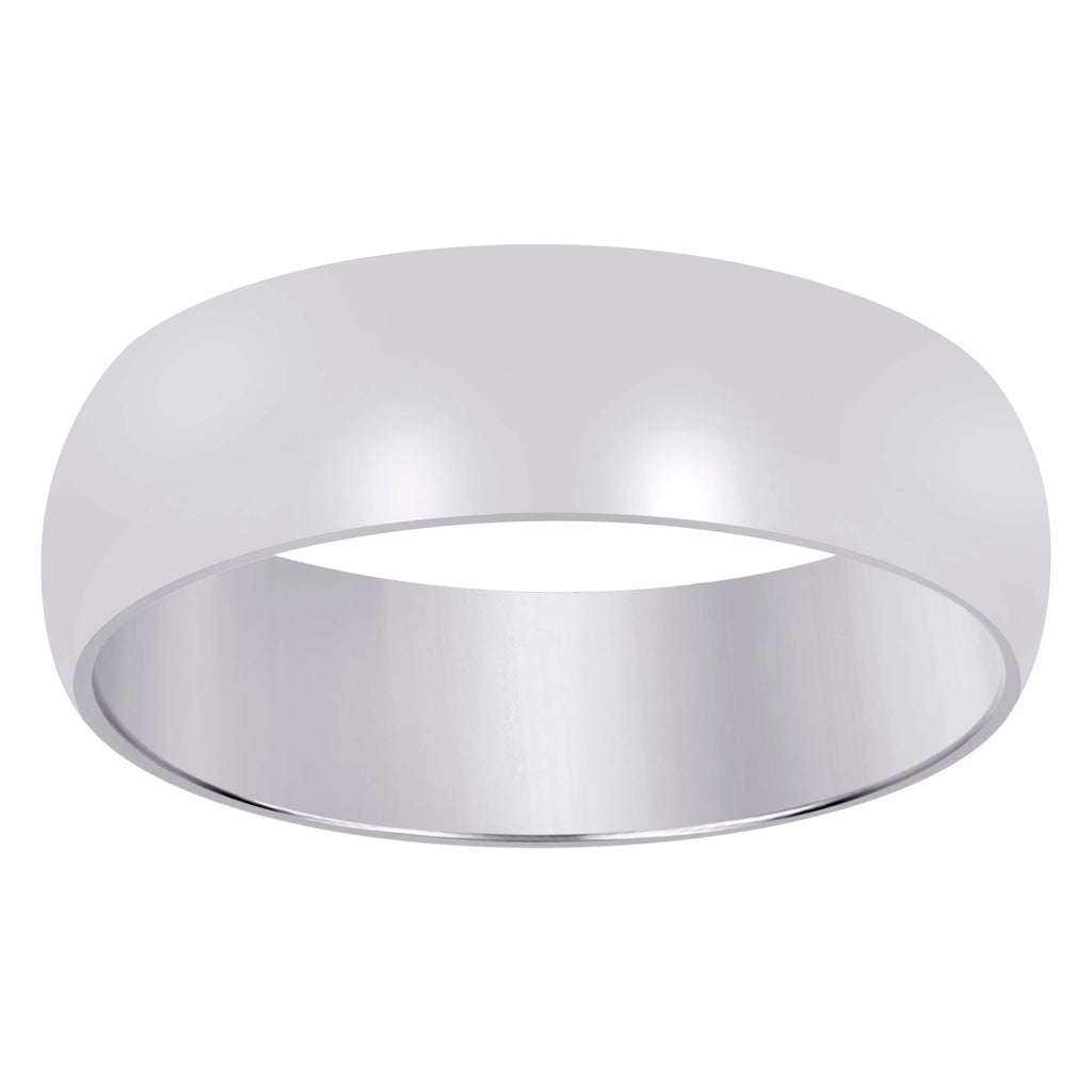 10K White Gold Unisex 7mm Comfort-Fit Wedding Band Ring Size 7