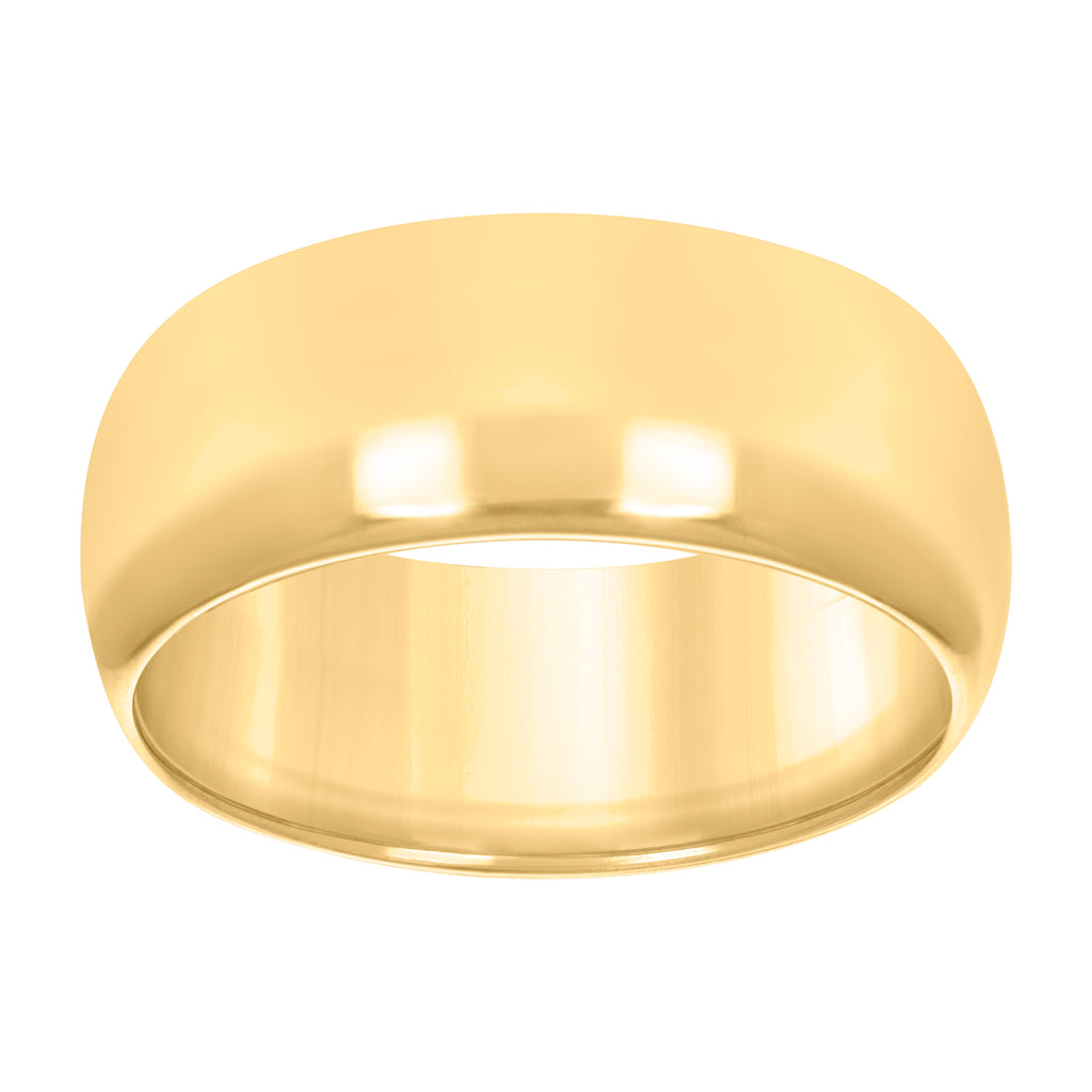 10K Yellow Gold Unisex 8mm Comfort-Fit Wedding Band Ring Size 13