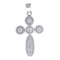 925 Sterling Silver Unisex Cz Cross Religious Charm Pendant