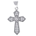 925 Sterling Silver Mens Cubic Zirconia Passion Cross Religious Charm Pendant
