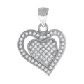 925 Sterling Silver Womens Cz Heart Charm Pendant