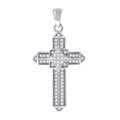 925 Sterling Silver Unisex Cz Cross Religious Charm Pendant