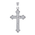 925 Sterling Silver Unisex Cz Cross Religious Charm Pendant