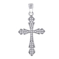 925 Sterling Silver Unisex Cz Cross Religious Charm Pendant
