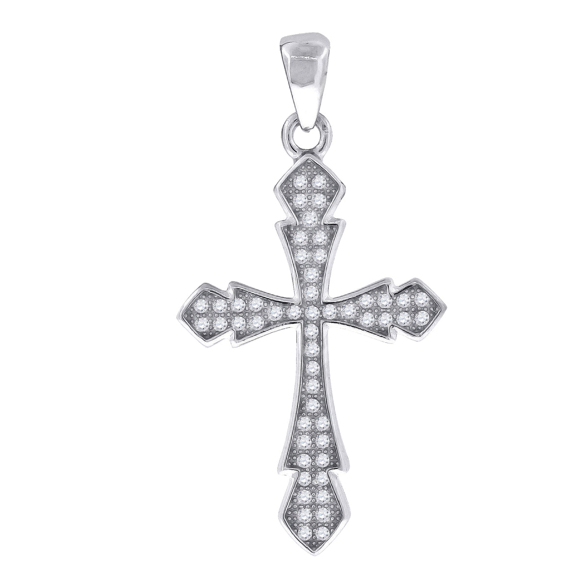 925 Sterling Silver Unisex Cz Cross Religious Charm Pendant