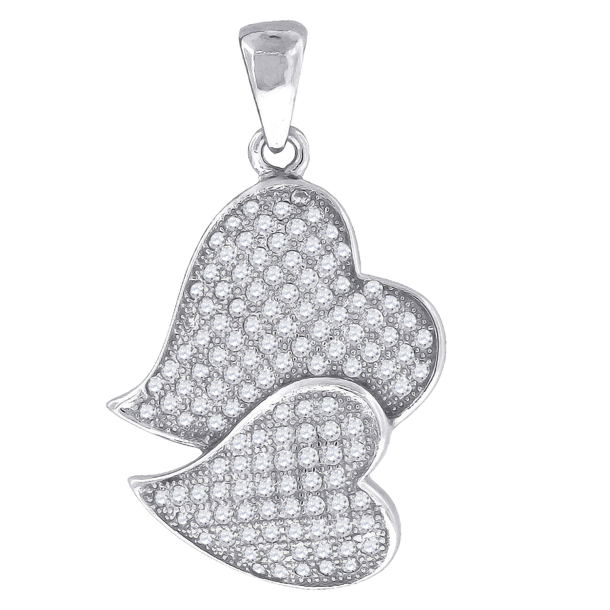 925 Sterling Silver Womens Cz Heart Charm Pendant