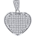 925 Sterling Silver Womens Cz Heart Charm Pendant