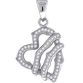 925 Sterling Silver Womens Cz Heart Charm Pendant