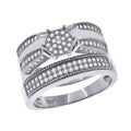 925 Sterling Silver Cubic Zirconia Trio Size-8 Anniversary Wedding Band Engagement Ring