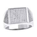 925 Sterling Silver Mens Cubic Zirconia Cluster Presidential Ring Sizes 7 To 11