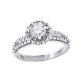 925 Sterling Silver Womens Cubic Zirconia Engagement Ring Size 9