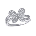 925 Sterling Silver Womens Cubic Zirconia Butterfly Fashion Ring Size 8
