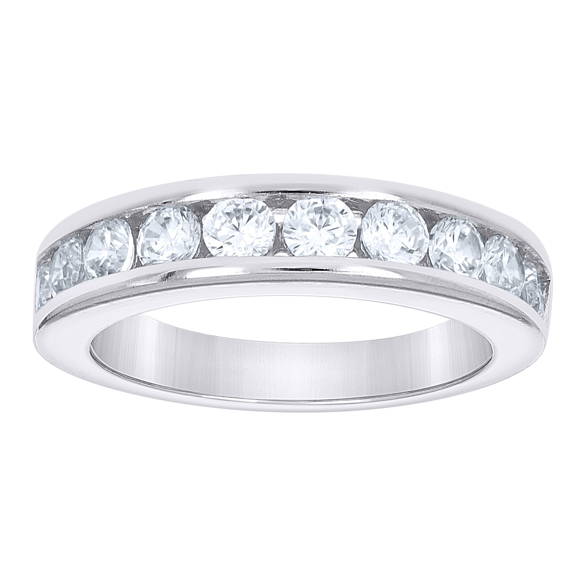 925 Sterling Silver Womens Cubic-Zirconia Eternity Band Ring Size 8