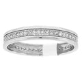 925 Sterling Silver Unisex Cubic Zirconia Migraine Wedding Band Ring Size 11