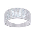 925 Sterling Silver Mens Cubic Zirconia Wedding Band Ring Size 8
