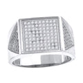 925 Sterling Silver Mens Cubic Zirconia Cluster Presidential Ring Size 11