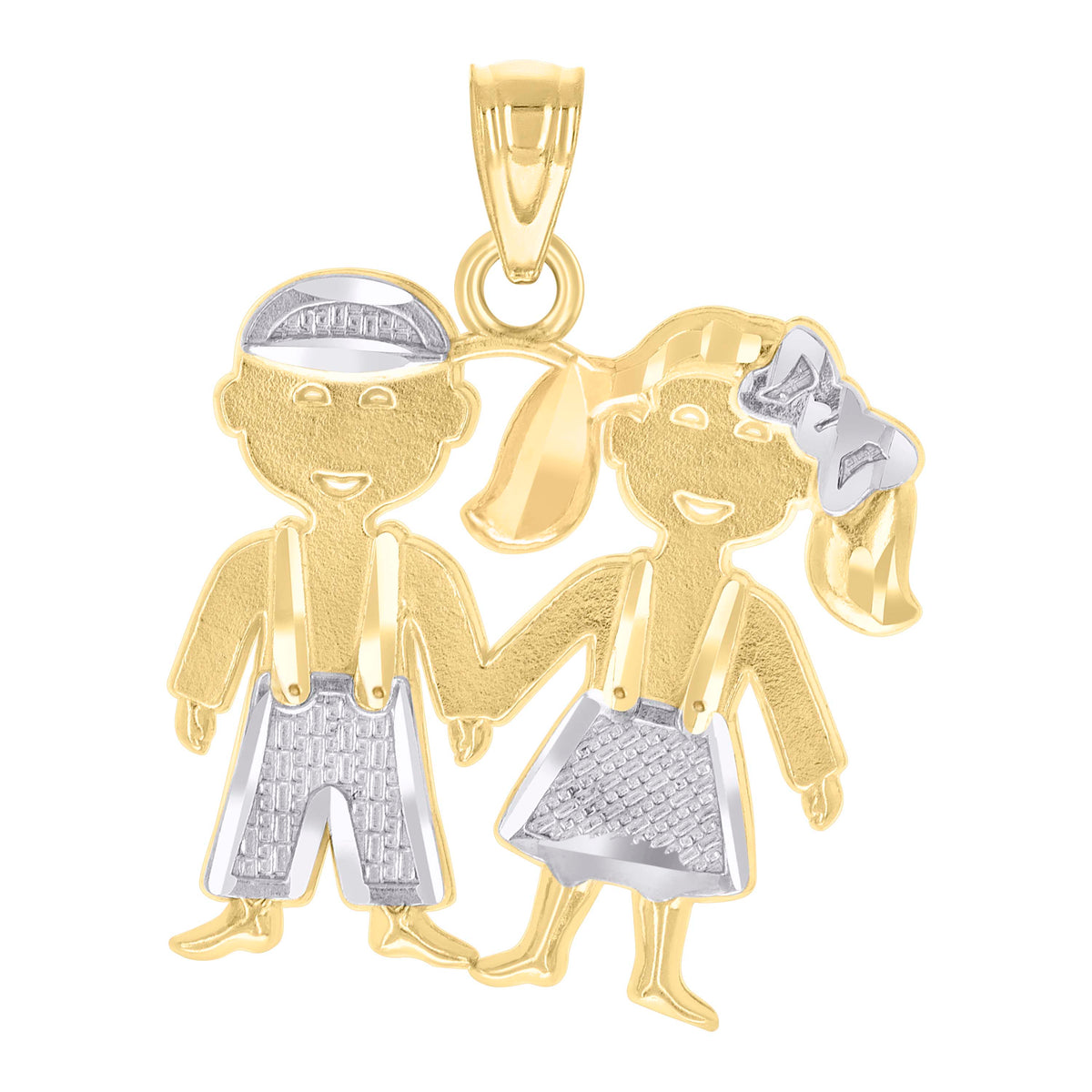 10K Gold Two-Tone Baby Boy Girl Charm Pendant