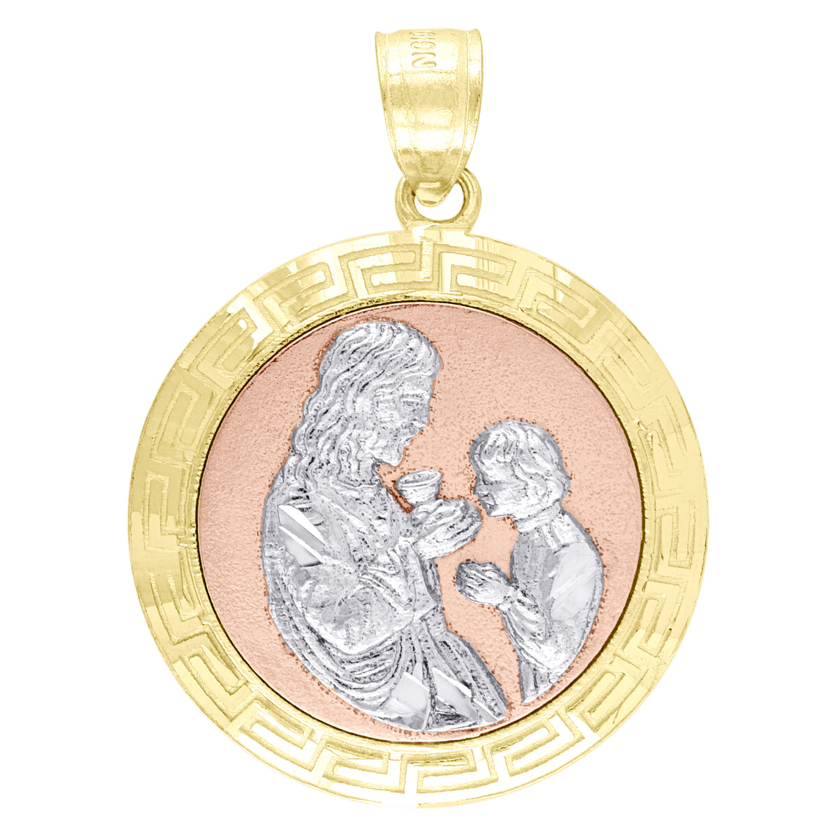 10K Gold Tri-Color Unisex Communion Religious Charm Pendant