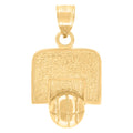 10K Yellow Gold Diamond-Cut Mens Basket Ball Sports Charm Pendant