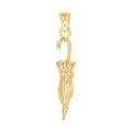 10K Yellow Gold Unisex Umbrella Tools Charm Pendant