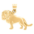 10K Yellow Gold Unisex Lion Leo Zodiac Sign Animal Charm Pendant