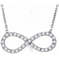 925 Sterling Silver Women Cubic Zirconia Rolo Link Infinity Necklace