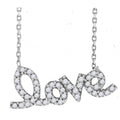 925 Sterling Silver Women Cubic Zirconia Rolo Link Love Necklace
